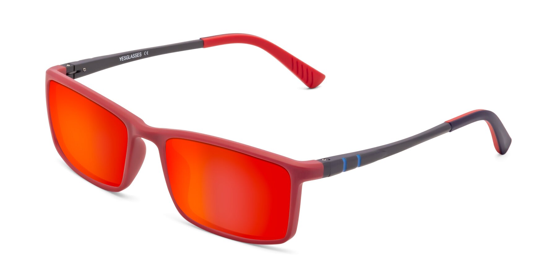 Angle of 9001 in Red with Red Gold Mirrored Lenses