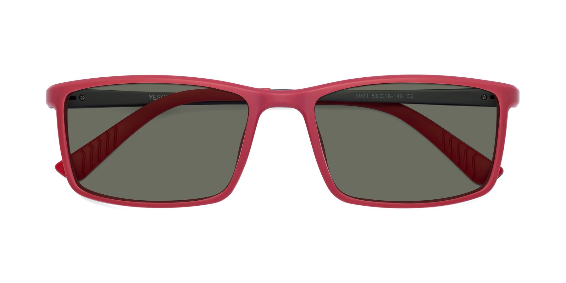 Folded Front of 9001 in Red with Gray Polarized Lenses