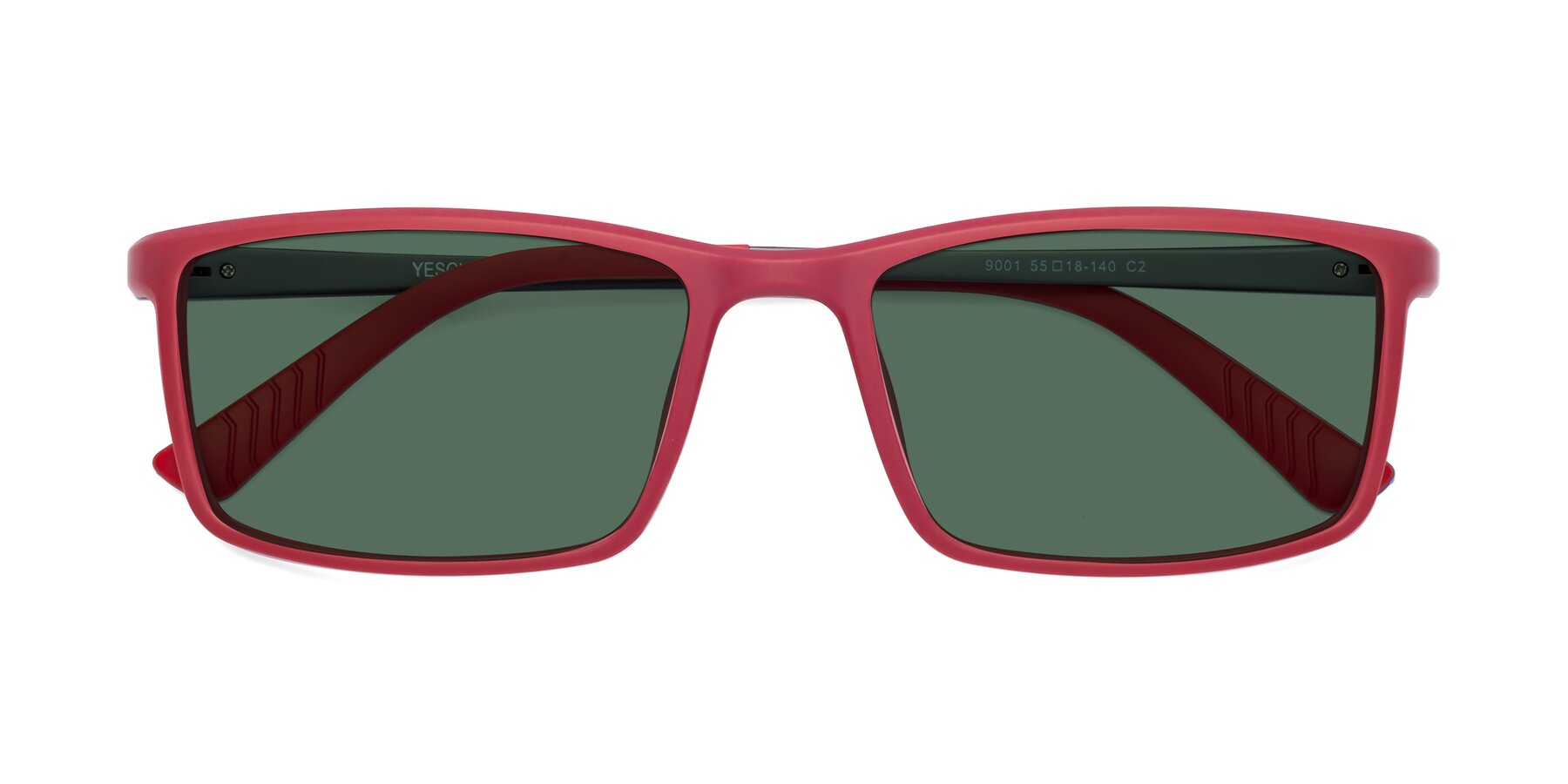 Folded Front of 9001 in Red with Green Polarized Lenses