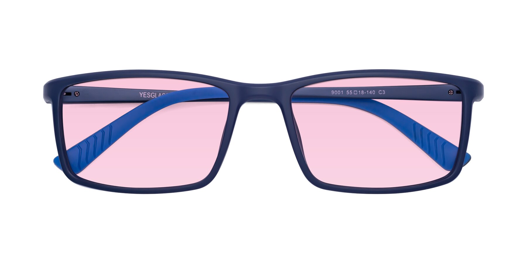 Folded Front of 9001 in Dark Blue with Light Pink Tinted Lenses