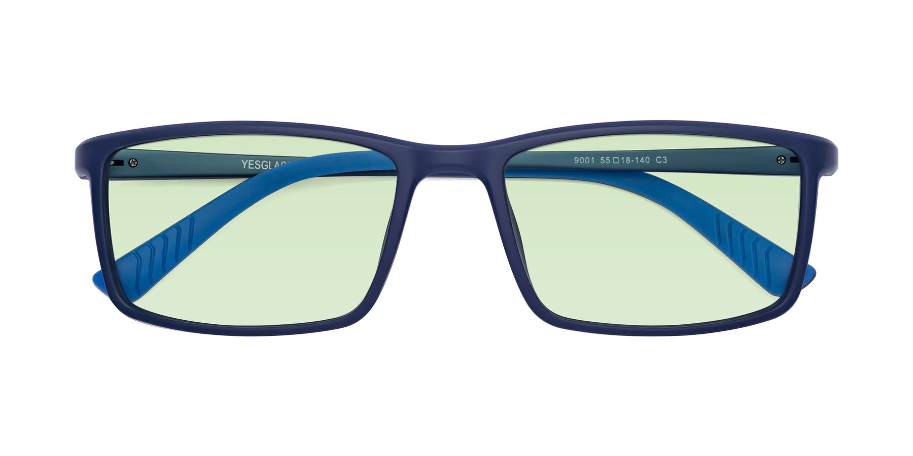 Folded Front of 9001 in Dark Blue with Light Green Tinted Lenses
