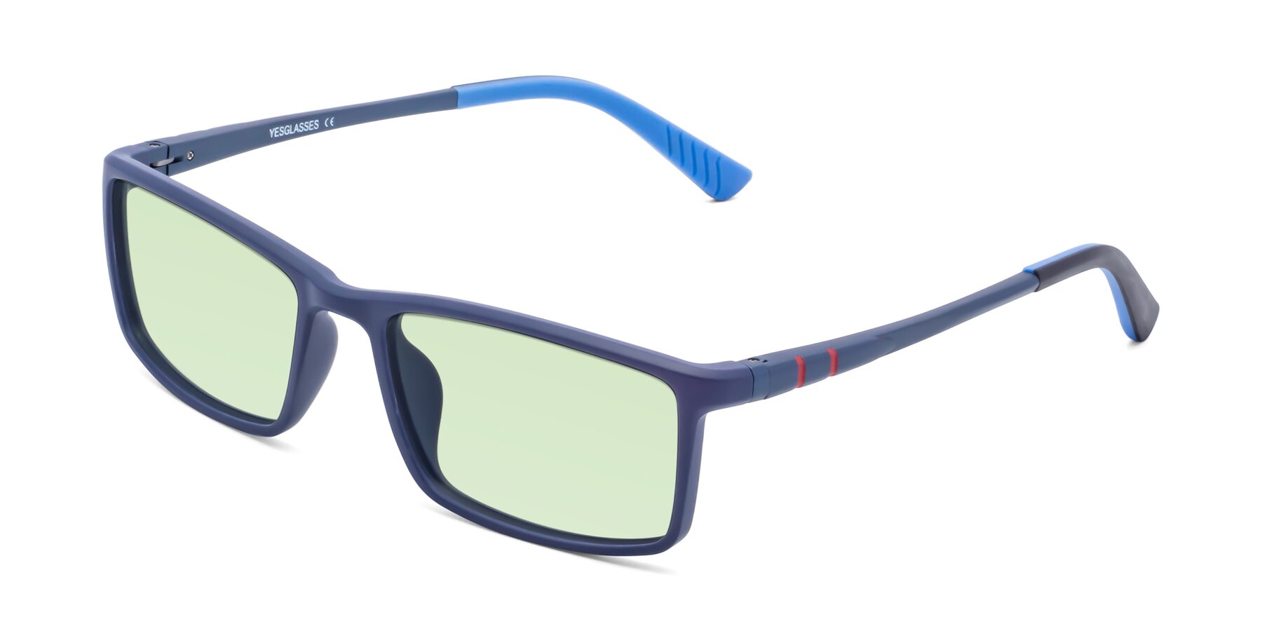 Angle of 9001 in Dark Blue with Light Green Tinted Lenses