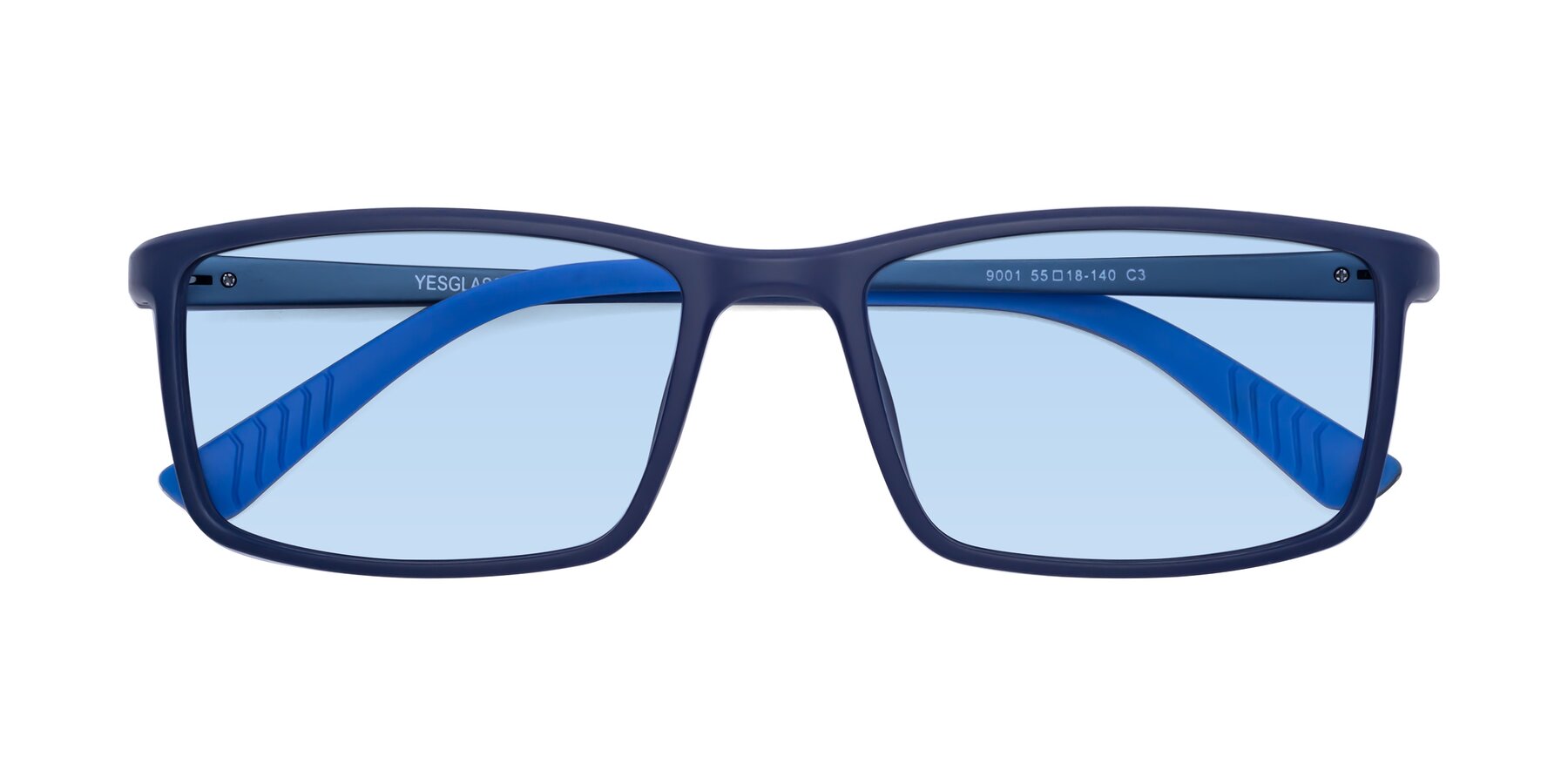 Folded Front of 9001 in Dark Blue with Light Blue Tinted Lenses