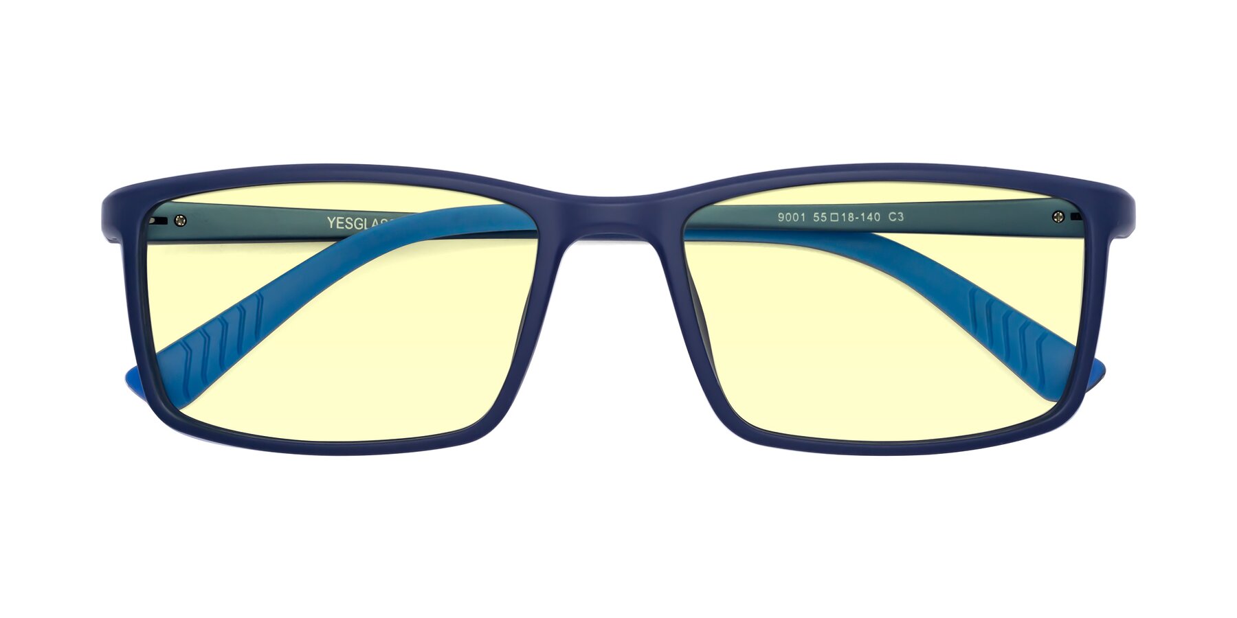 Folded Front of 9001 in Dark Blue with Light Yellow Tinted Lenses