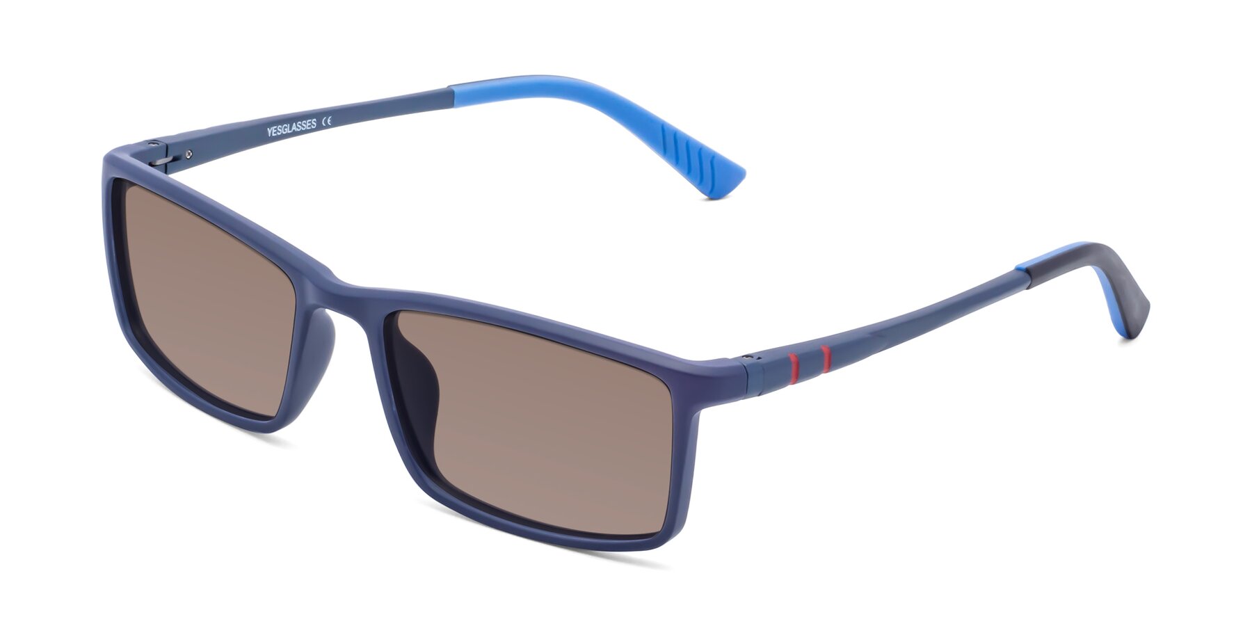 Angle of 9001 in Dark Blue with Medium Brown Tinted Lenses
