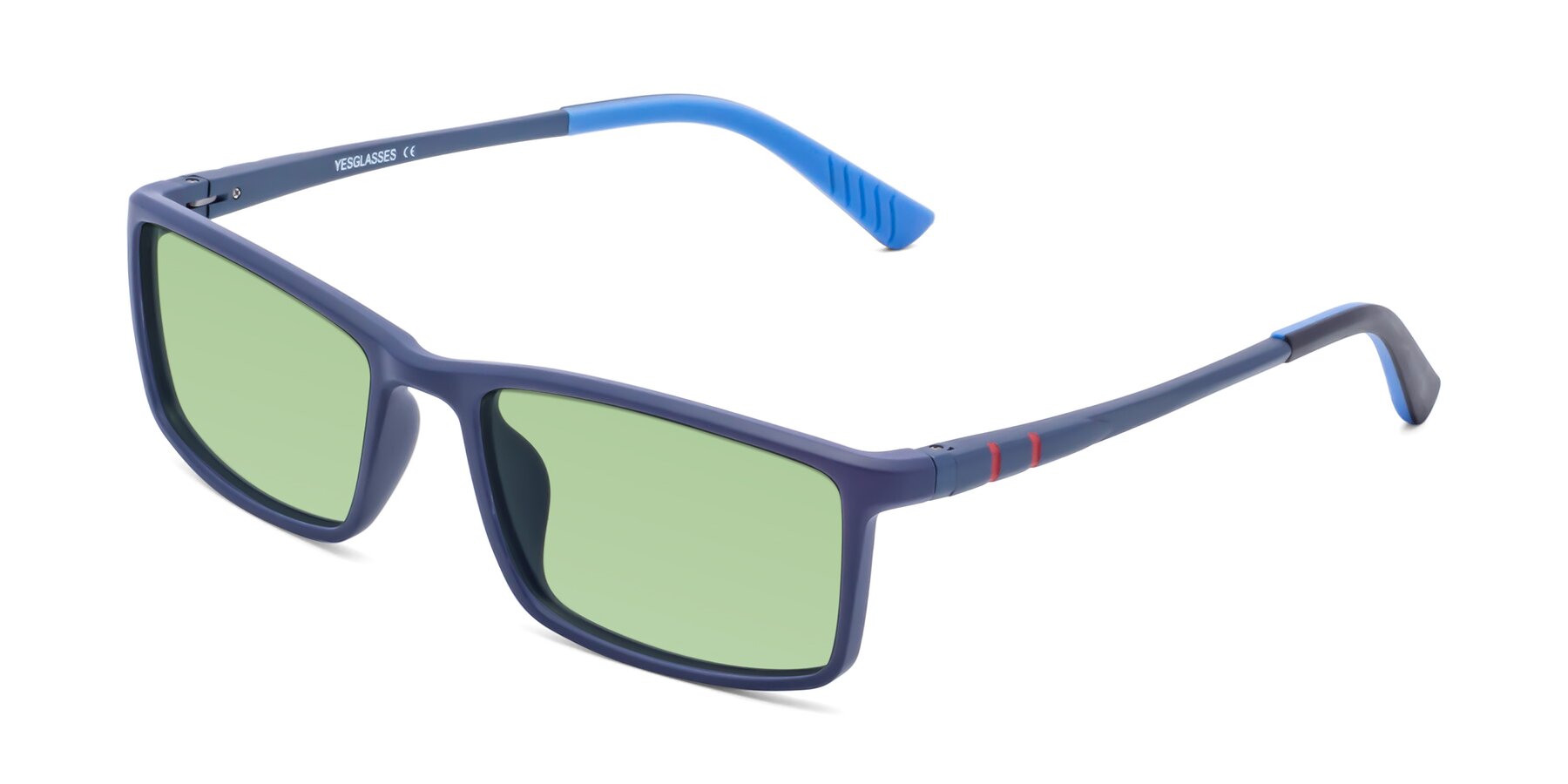 Angle of 9001 in Dark Blue with Medium Green Tinted Lenses