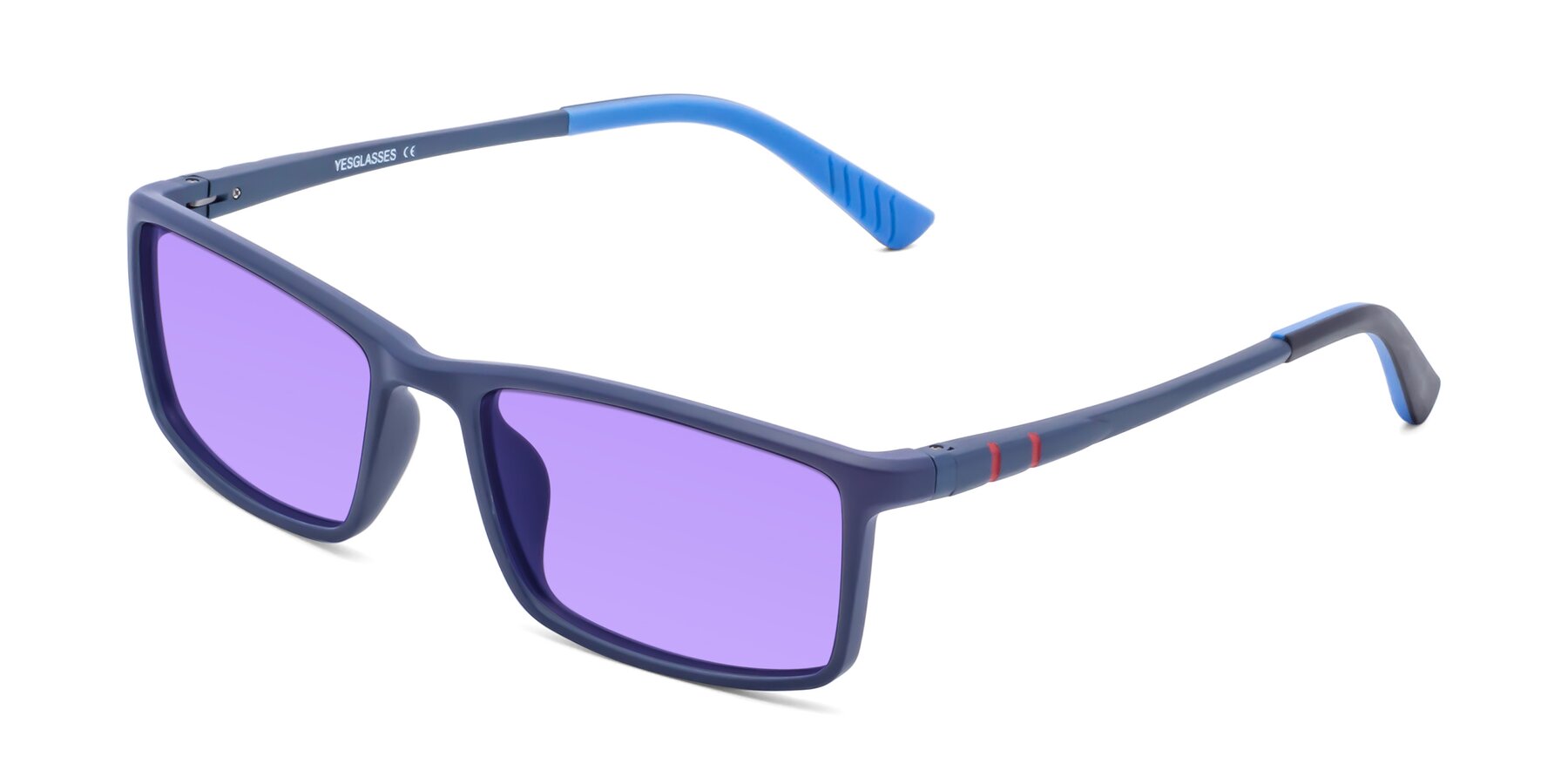 Angle of 9001 in Dark Blue with Medium Purple Tinted Lenses