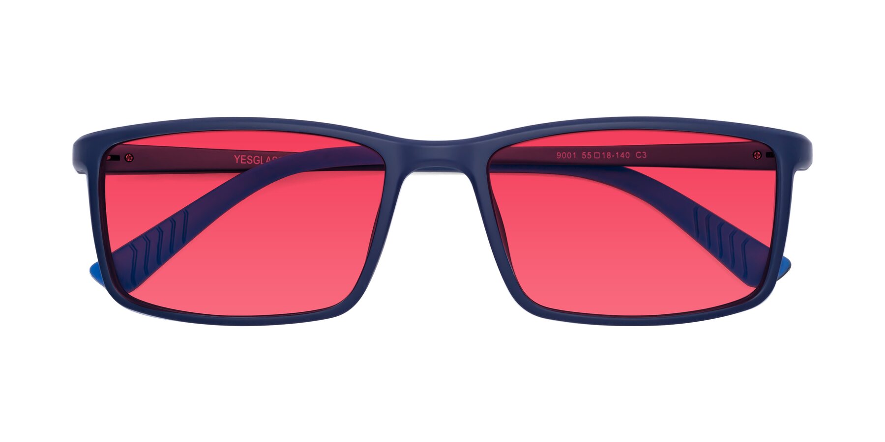 Folded Front of 9001 in Dark Blue with Red Tinted Lenses