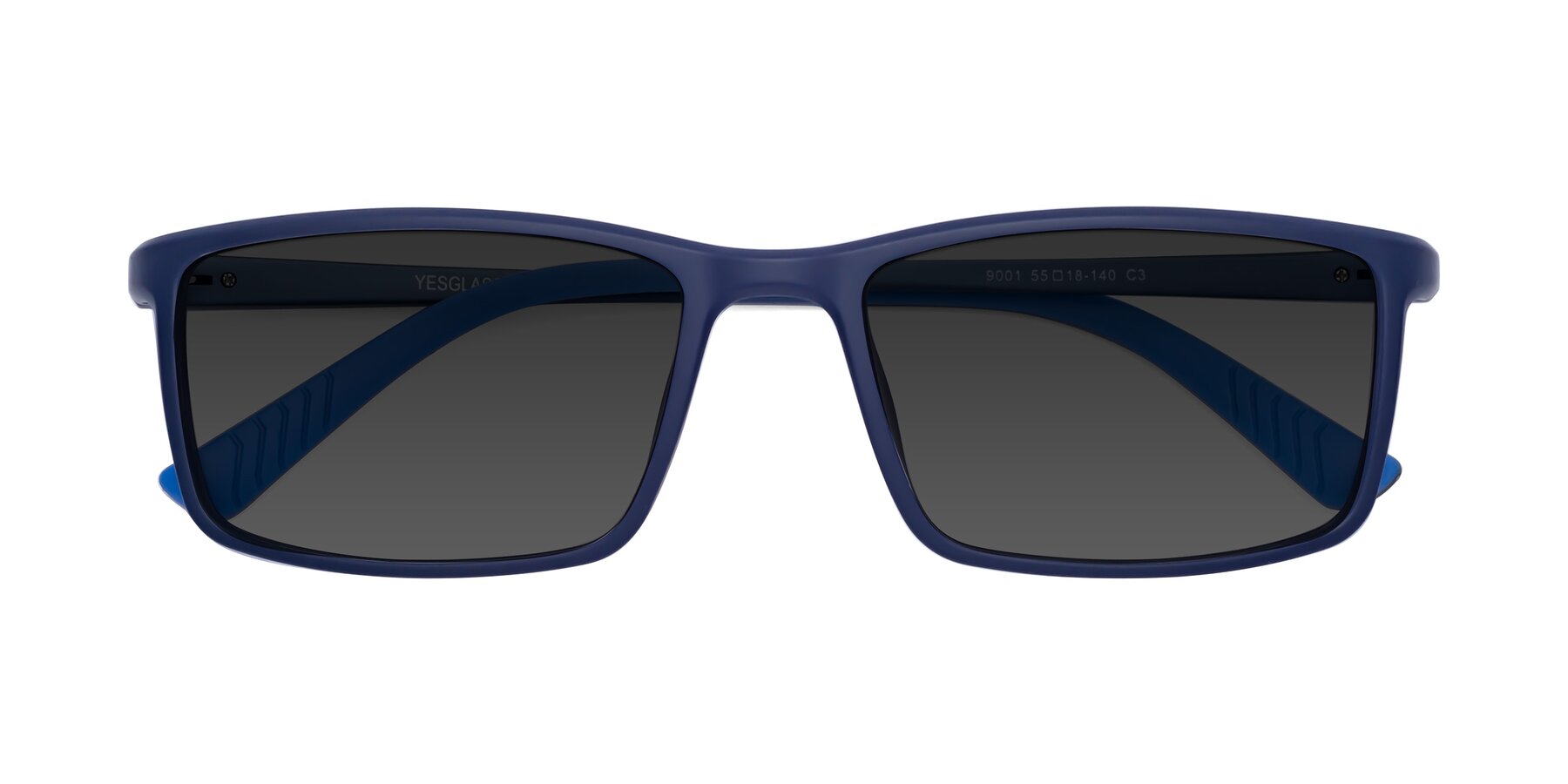 Folded Front of 9001 in Dark Blue with Gray Tinted Lenses