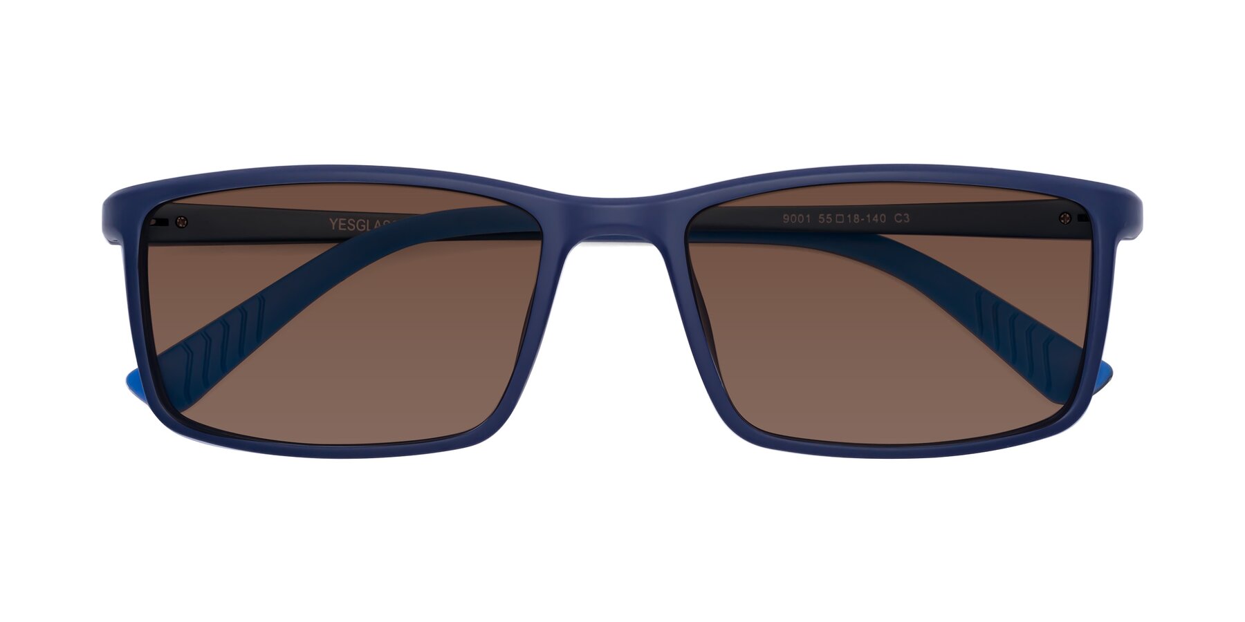 Folded Front of 9001 in Dark Blue with Brown Tinted Lenses