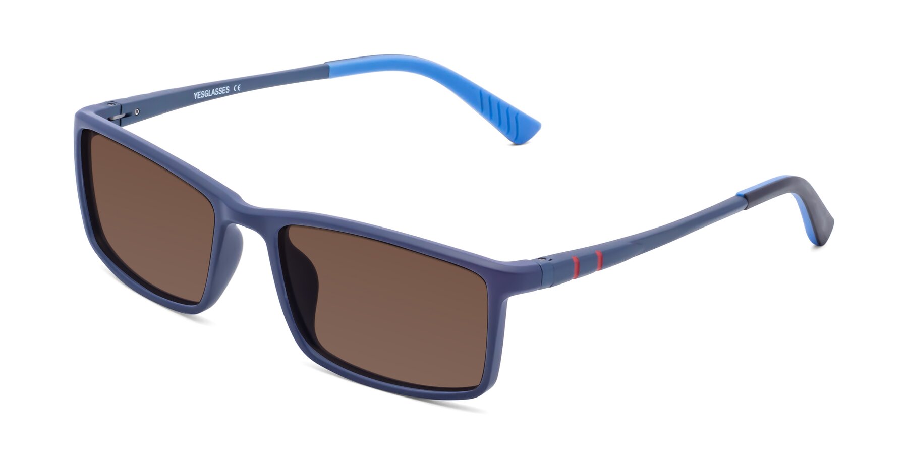 Angle of 9001 in Dark Blue with Brown Tinted Lenses