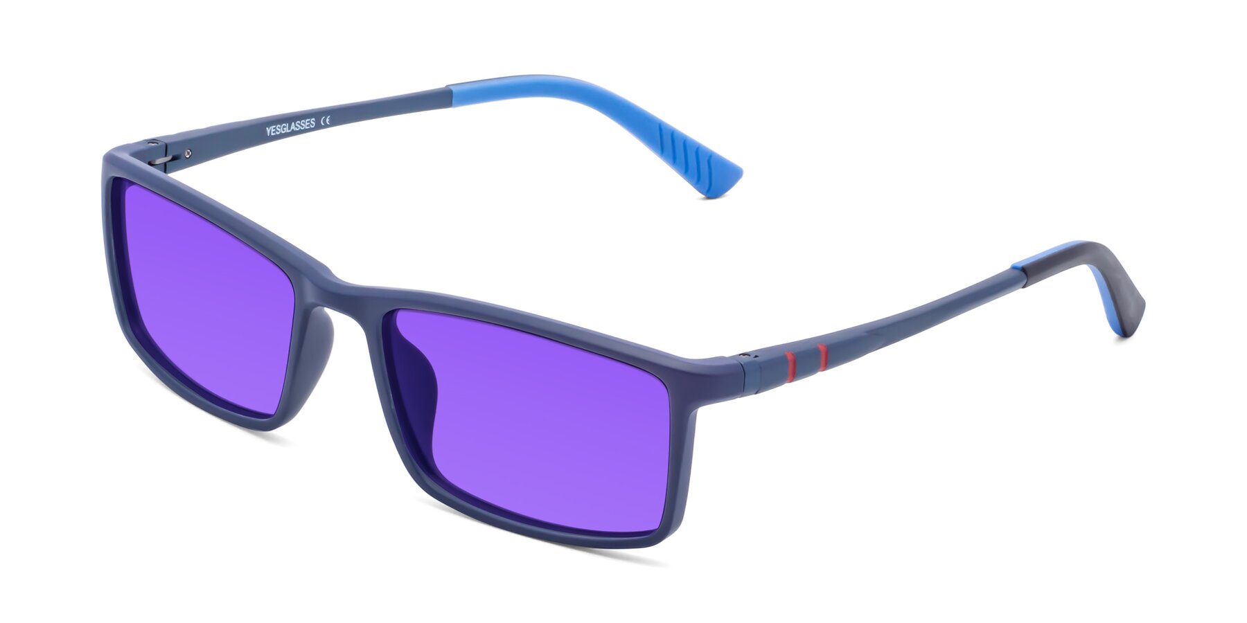 Angle of 9001 in Dark Blue with Purple Tinted Lenses