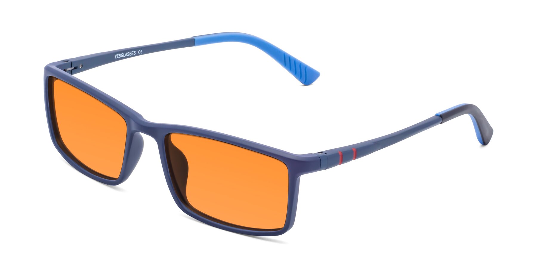 Angle of 9001 in Dark Blue with Orange Tinted Lenses