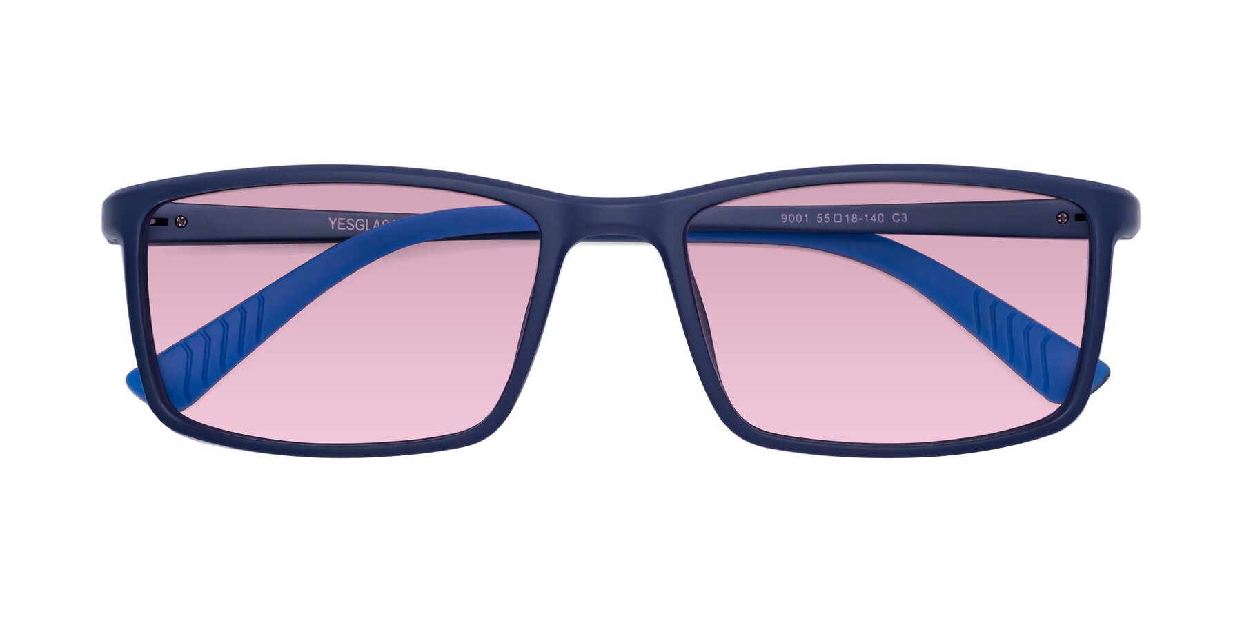 Folded Front of 9001 in Dark Blue with Light Wine Tinted Lenses