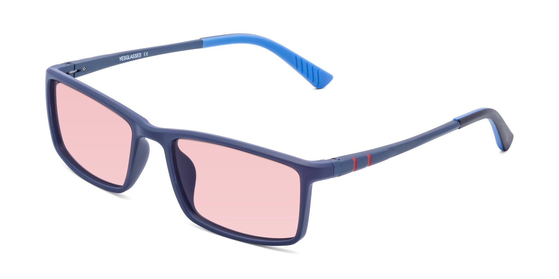 Angle of 9001 in Dark Blue with Light Garnet Tinted Lenses