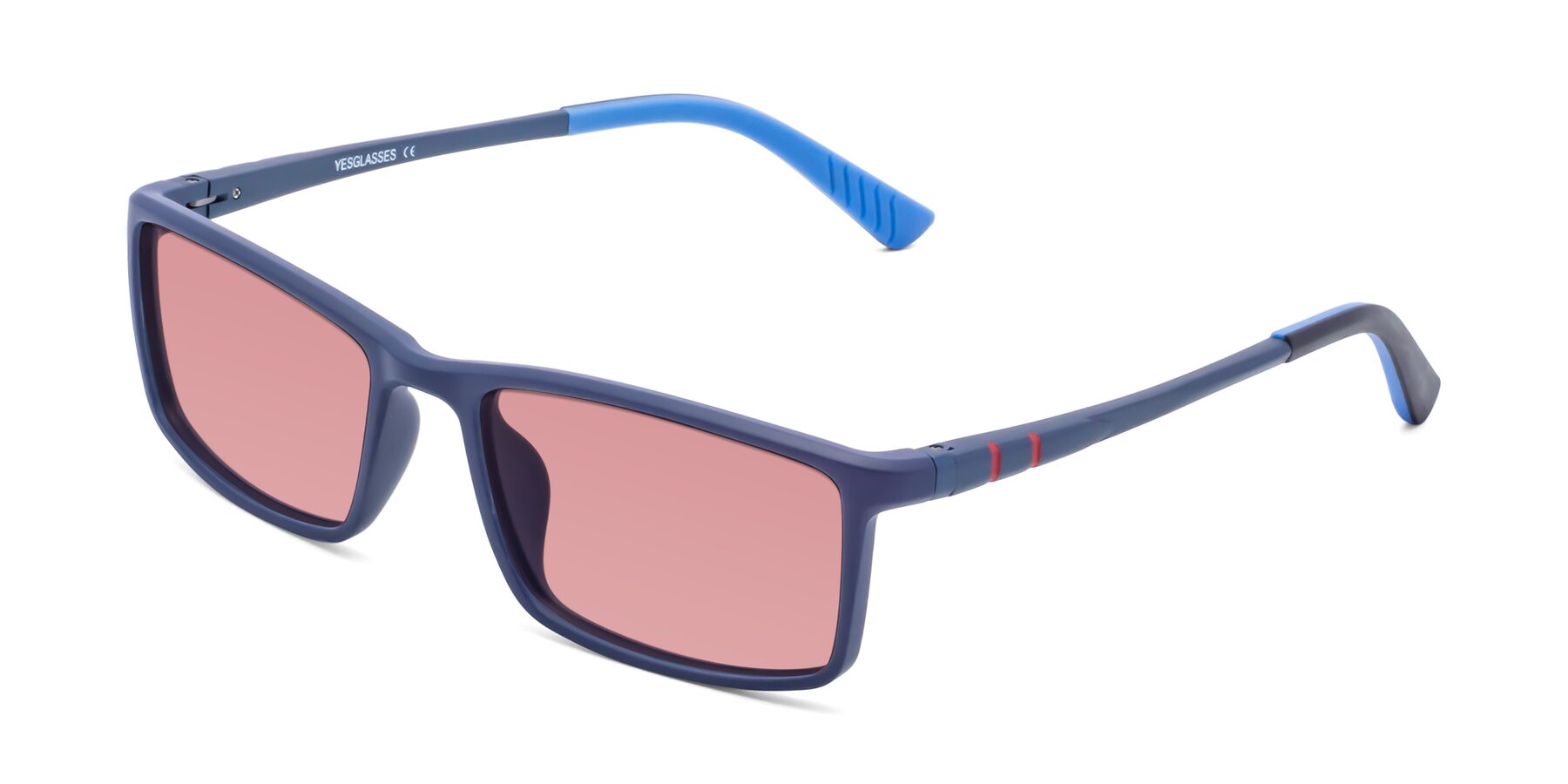 Angle of 9001 in Dark Blue with Medium Garnet Tinted Lenses