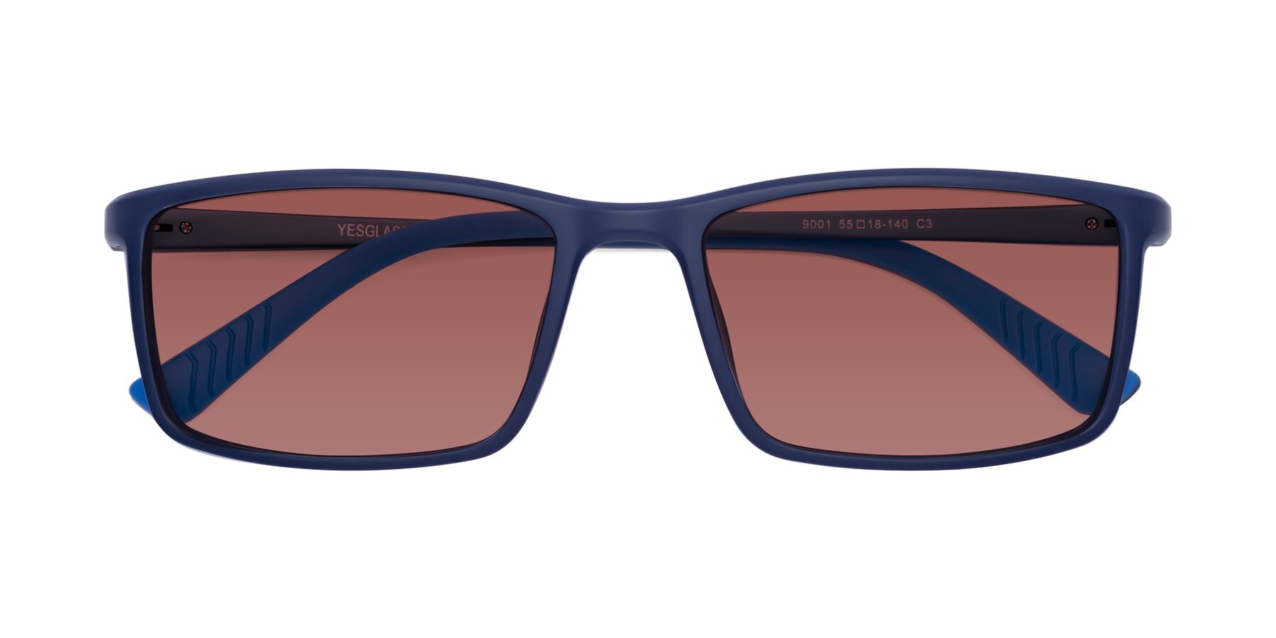 Folded Front of 9001 in Dark Blue with Garnet Tinted Lenses