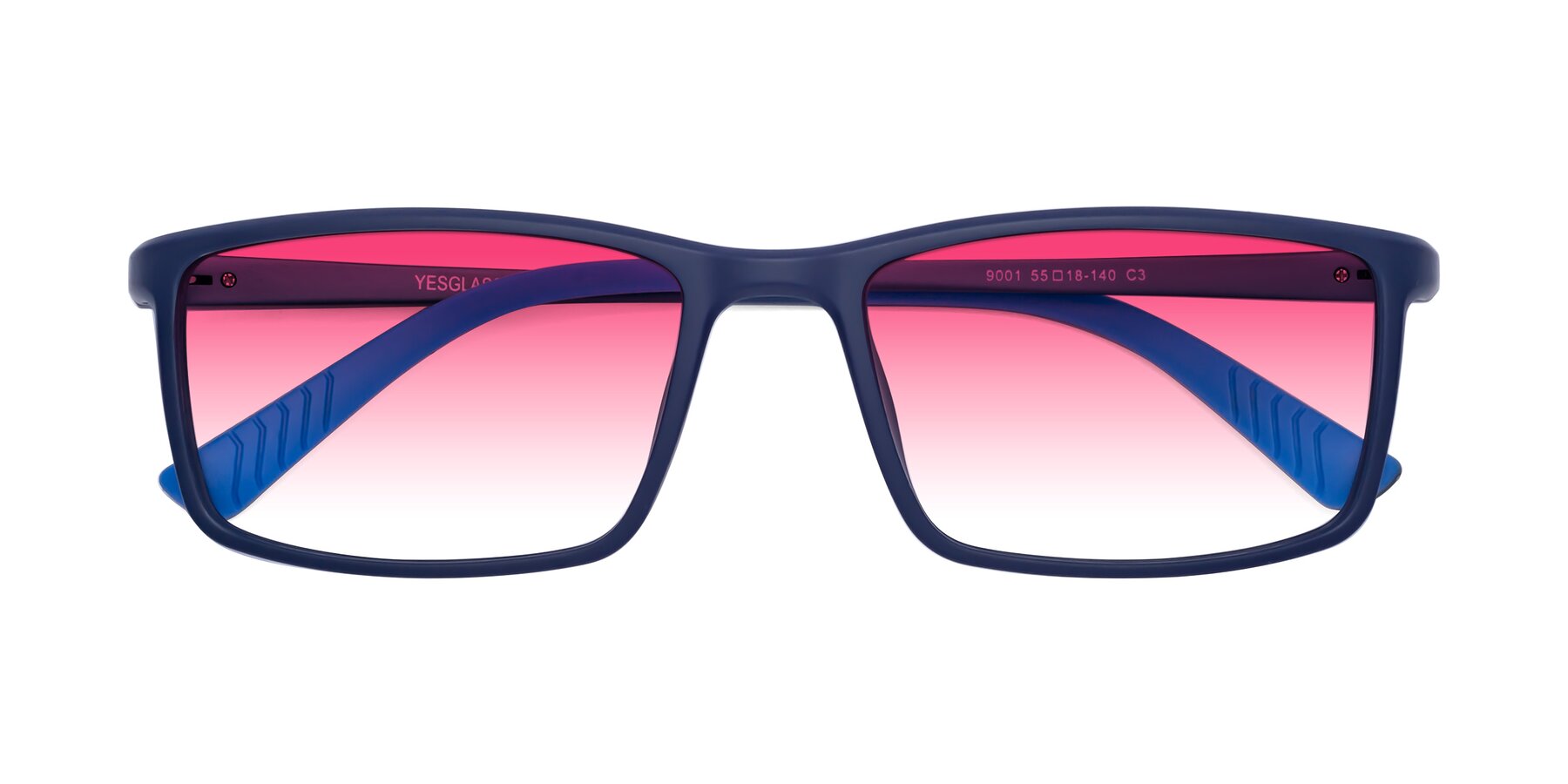 Folded Front of 9001 in Dark Blue with Pink Gradient Lenses