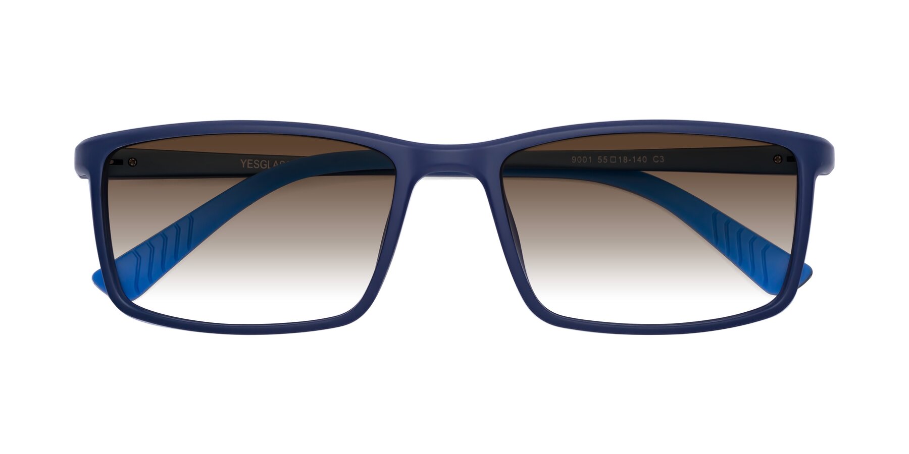 Folded Front of 9001 in Dark Blue with Brown Gradient Lenses