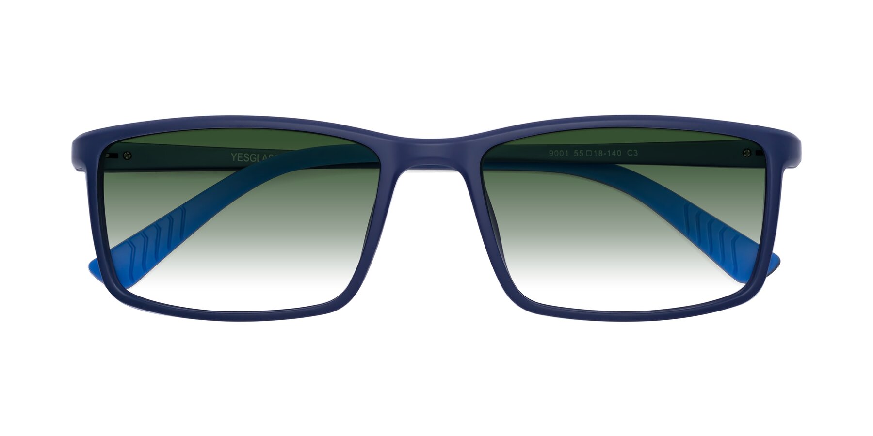 Folded Front of 9001 in Dark Blue with Green Gradient Lenses