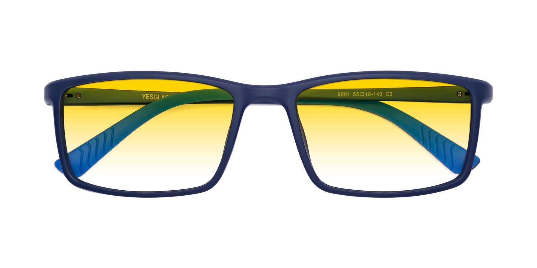 Folded Front of 9001 in Dark Blue with Yellow Gradient Lenses