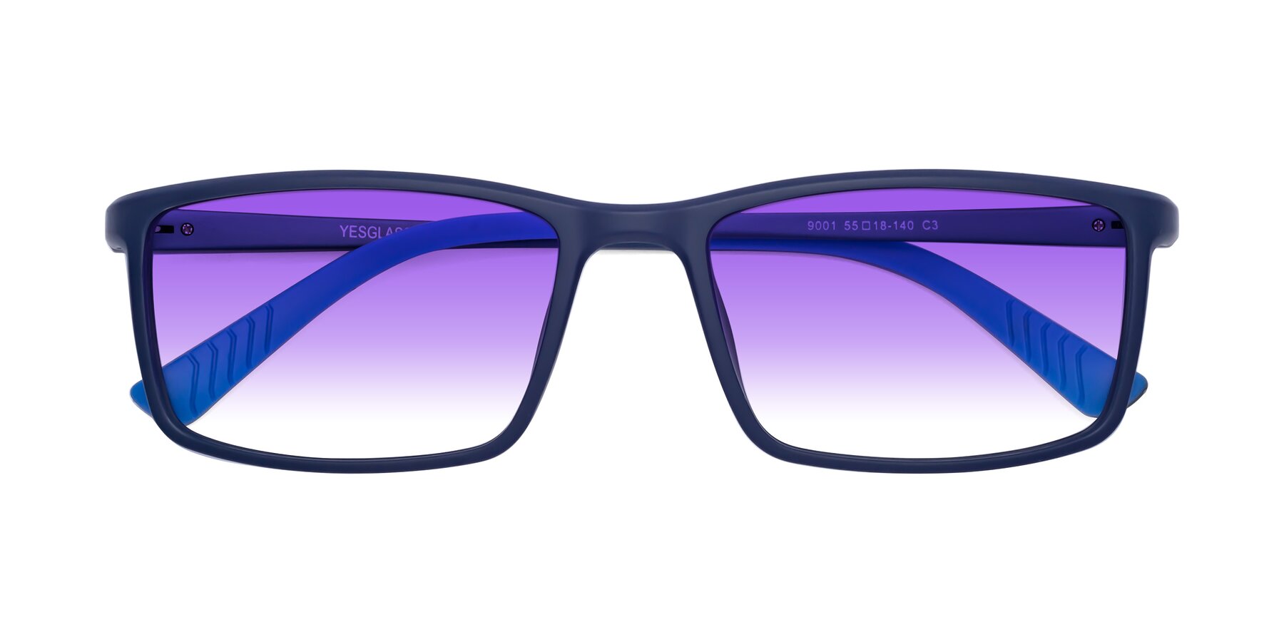 Folded Front of 9001 in Dark Blue with Purple Gradient Lenses