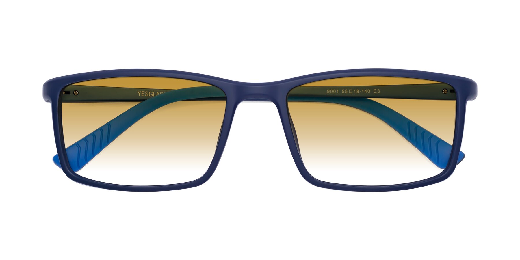 Folded Front of 9001 in Dark Blue with Champagne Gradient Lenses