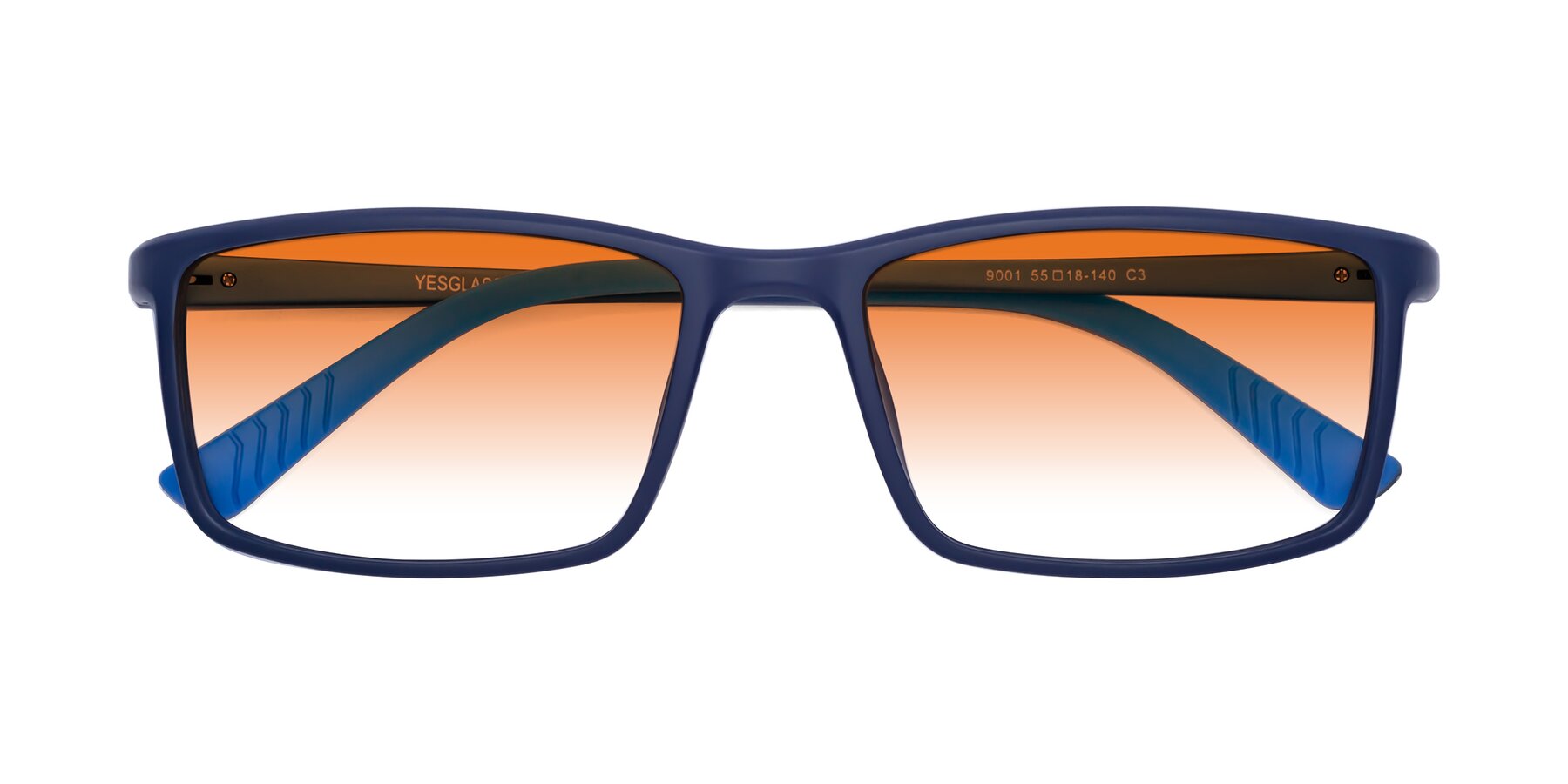 Folded Front of 9001 in Dark Blue with Orange Gradient Lenses