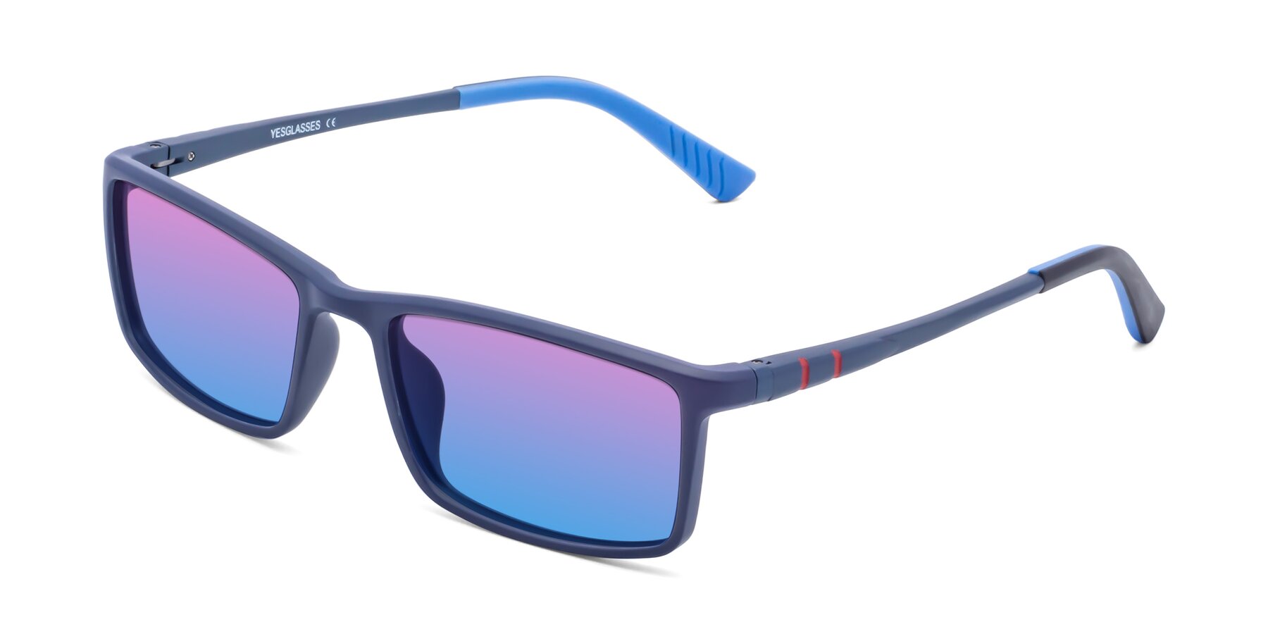Angle of 9001 in Dark Blue with Pink / Blue Gradient Lenses