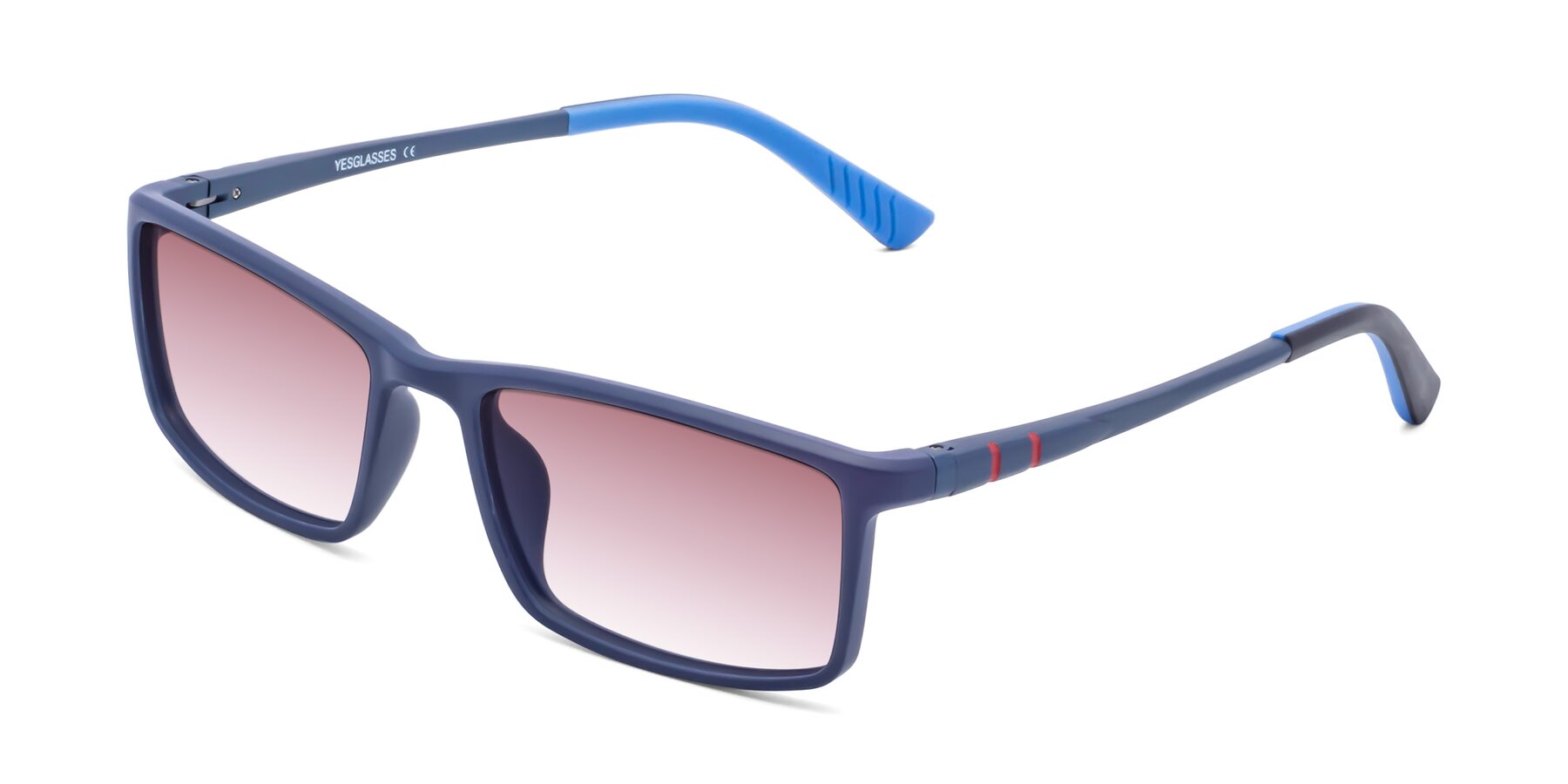 Angle of 9001 in Dark Blue with Garnet Gradient Lenses