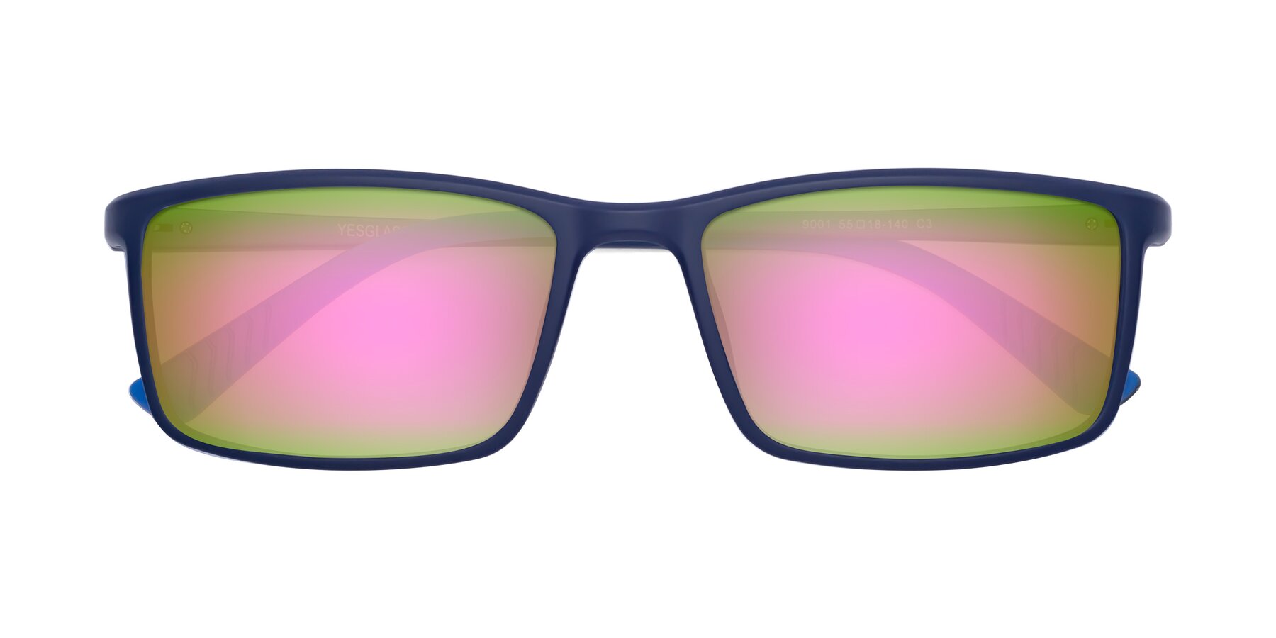 Folded Front of 9001 in Dark Blue with Pink Mirrored Lenses