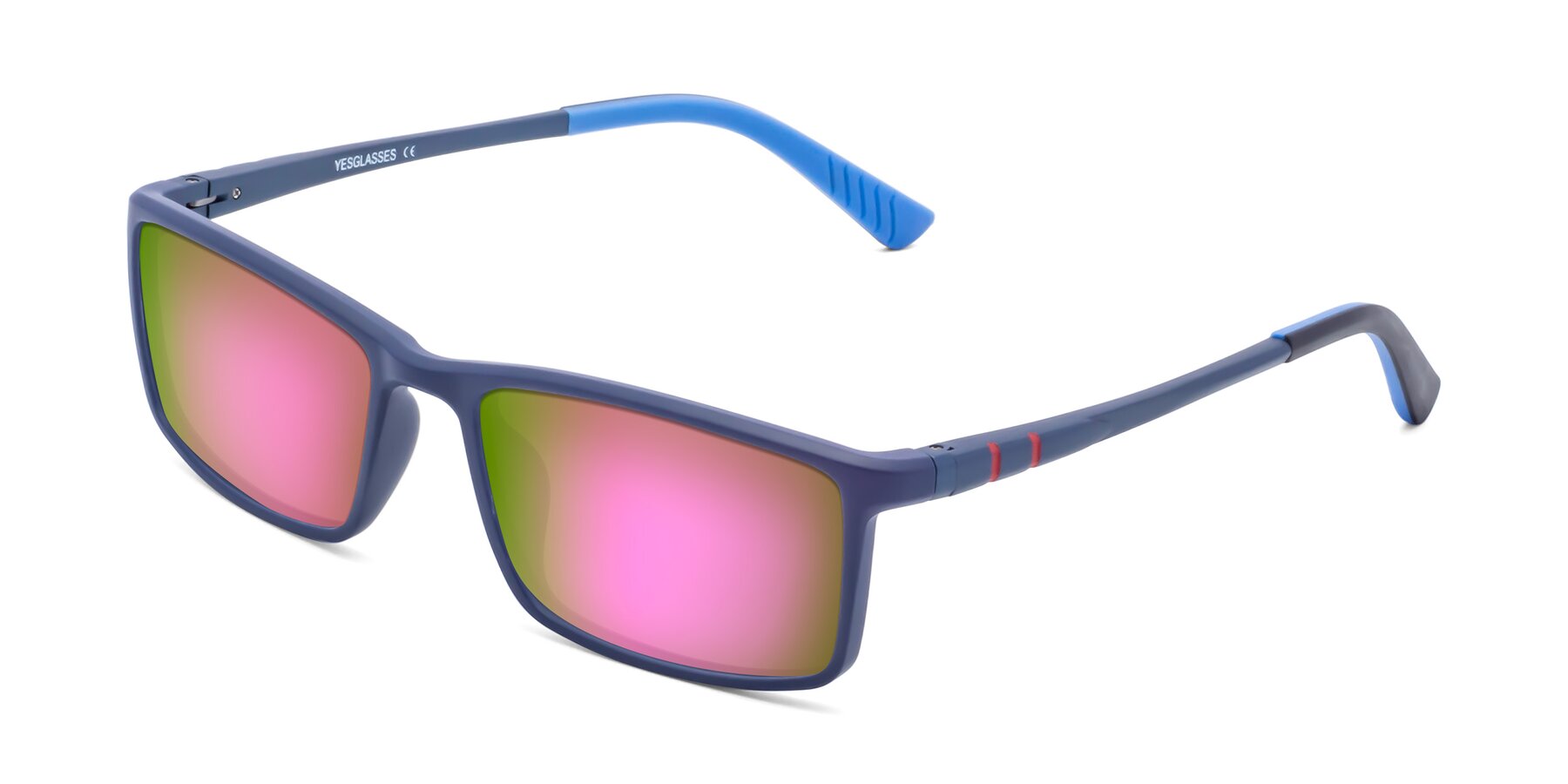 Angle of 9001 in Dark Blue with Pink Mirrored Lenses