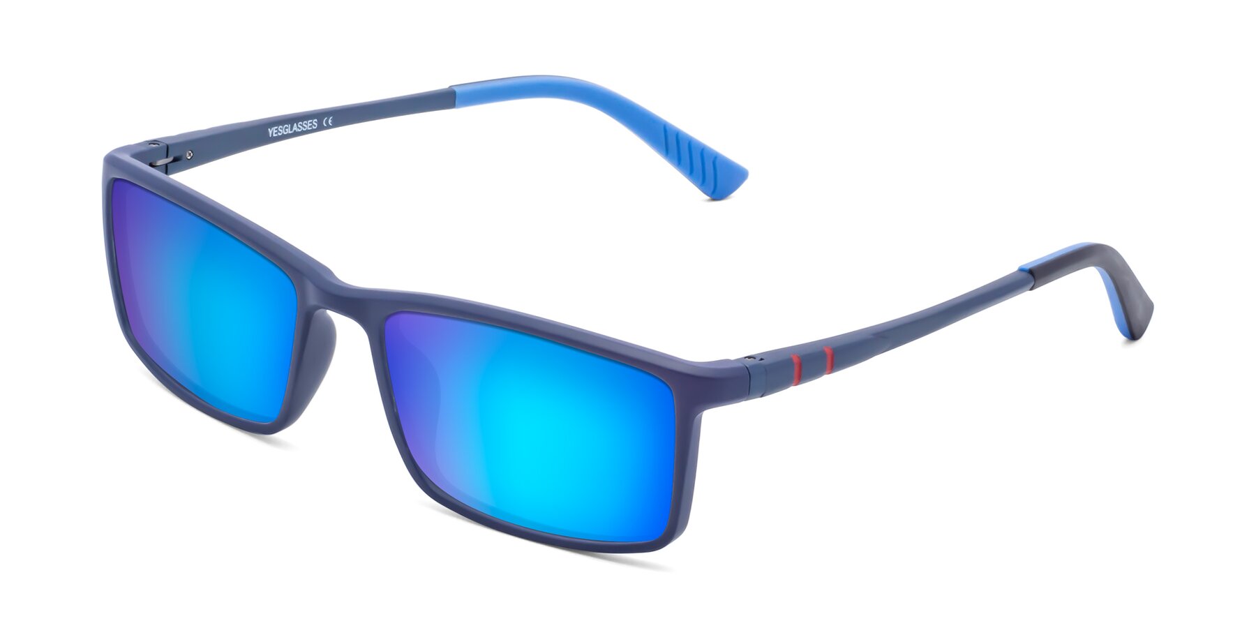 Angle of 9001 in Dark Blue with Blue Mirrored Lenses