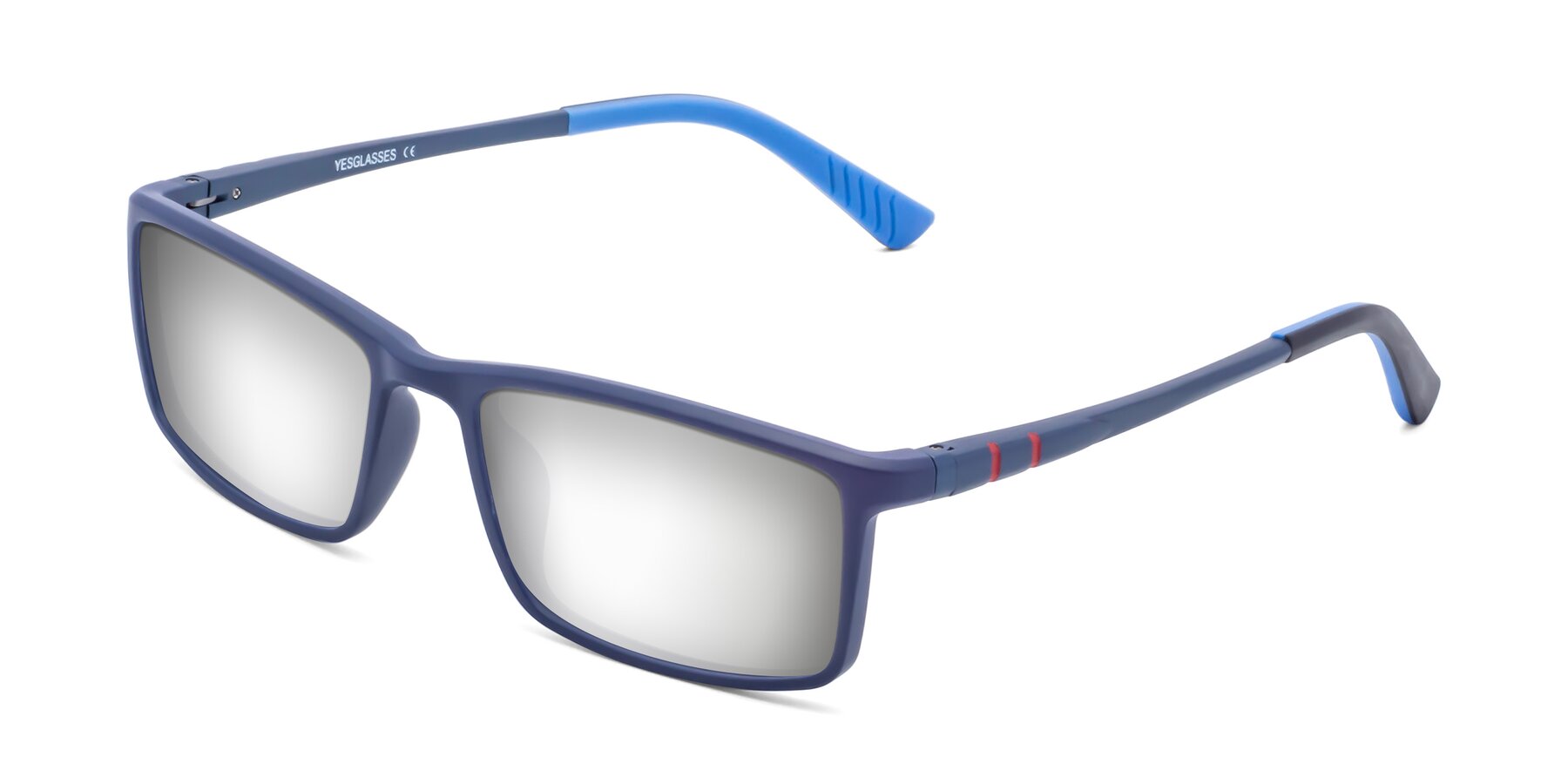 Angle of 9001 in Dark Blue with Silver Mirrored Lenses