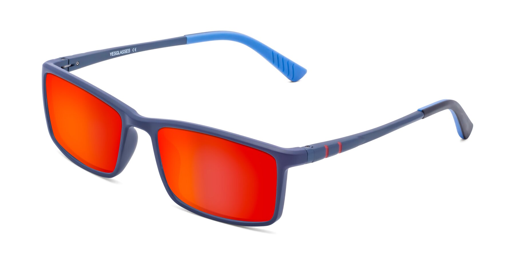Angle of 9001 in Dark Blue with Red Gold Mirrored Lenses