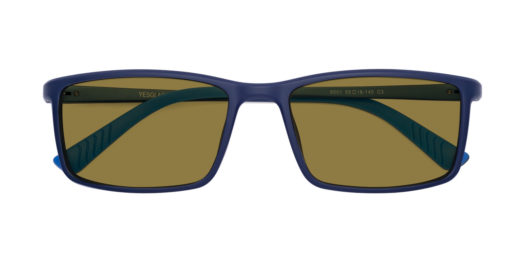 Folded Front of 9001 in Dark Blue with Brown Polarized Lenses