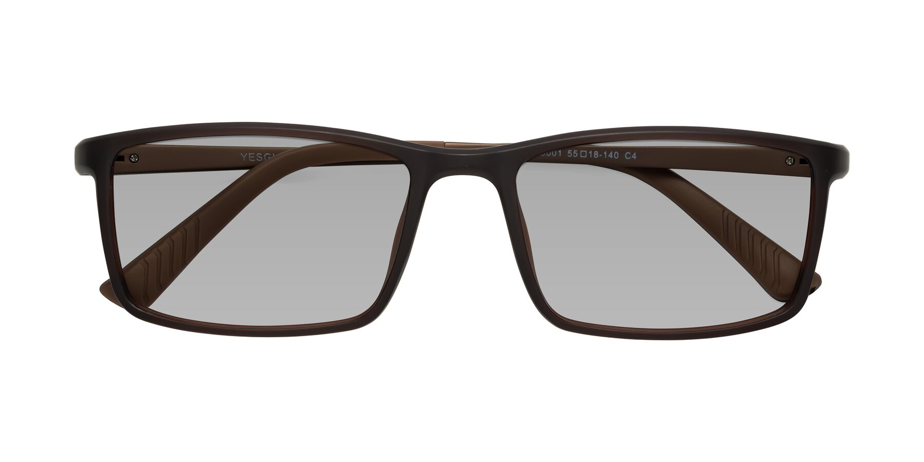 Folded Front of 9001 in Coffee with Light Gray Tinted Lenses
