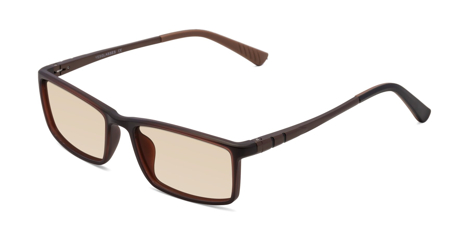Angle of 9001 in Coffee with Light Brown Tinted Lenses