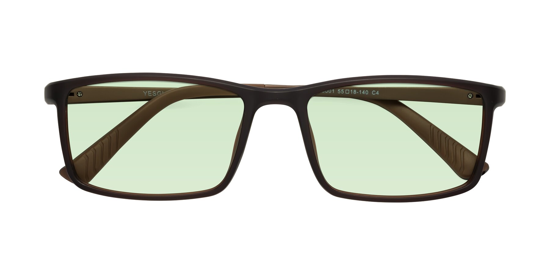 Folded Front of 9001 in Coffee with Light Green Tinted Lenses