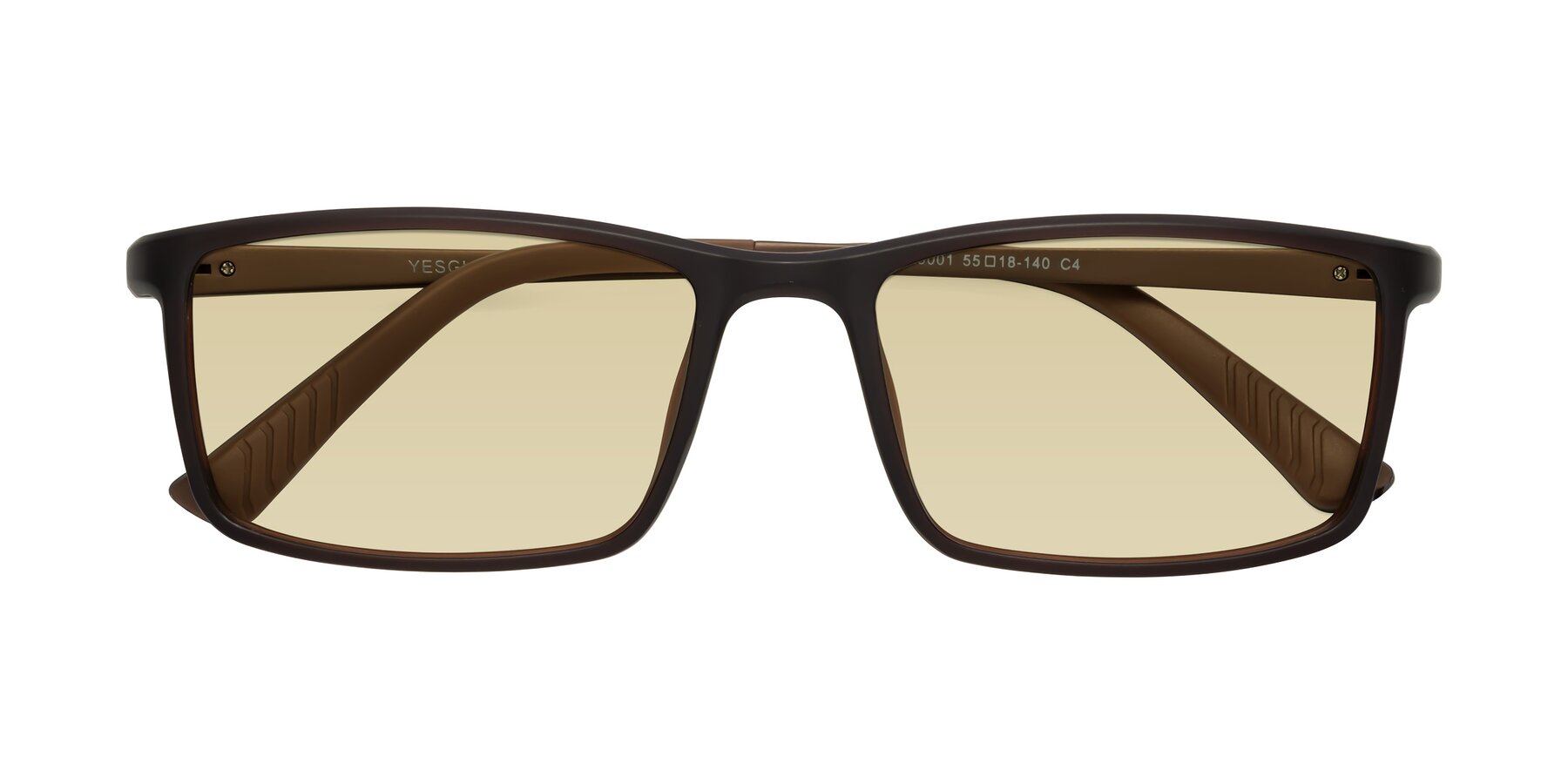 Folded Front of 9001 in Coffee with Light Champagne Tinted Lenses