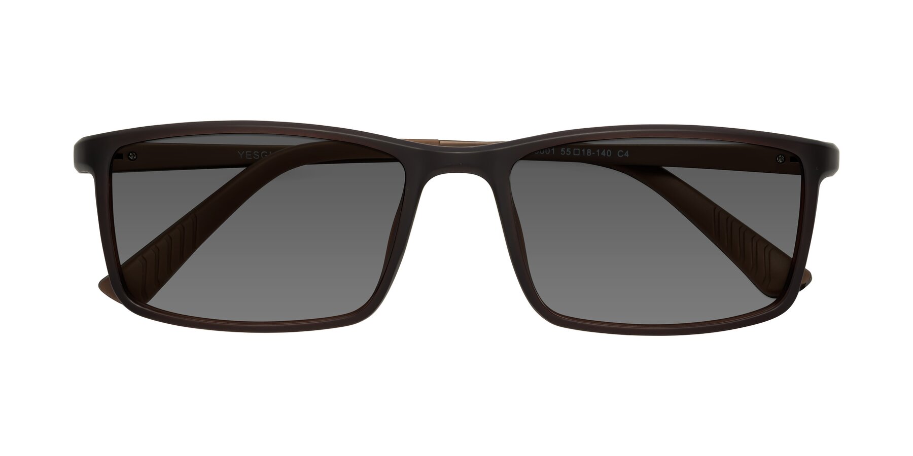 Folded Front of 9001 in Coffee with Medium Gray Tinted Lenses
