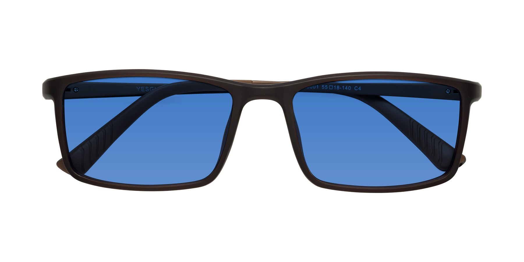 Folded Front of 9001 in Coffee with Blue Tinted Lenses