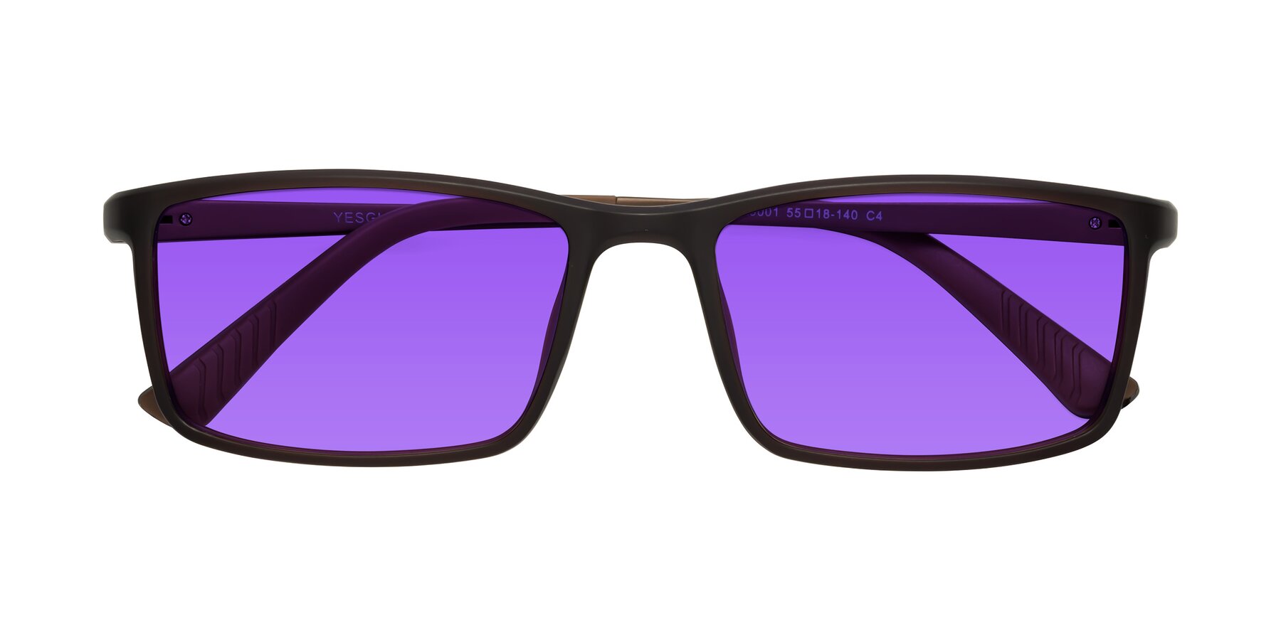 Folded Front of 9001 in Coffee with Purple Tinted Lenses