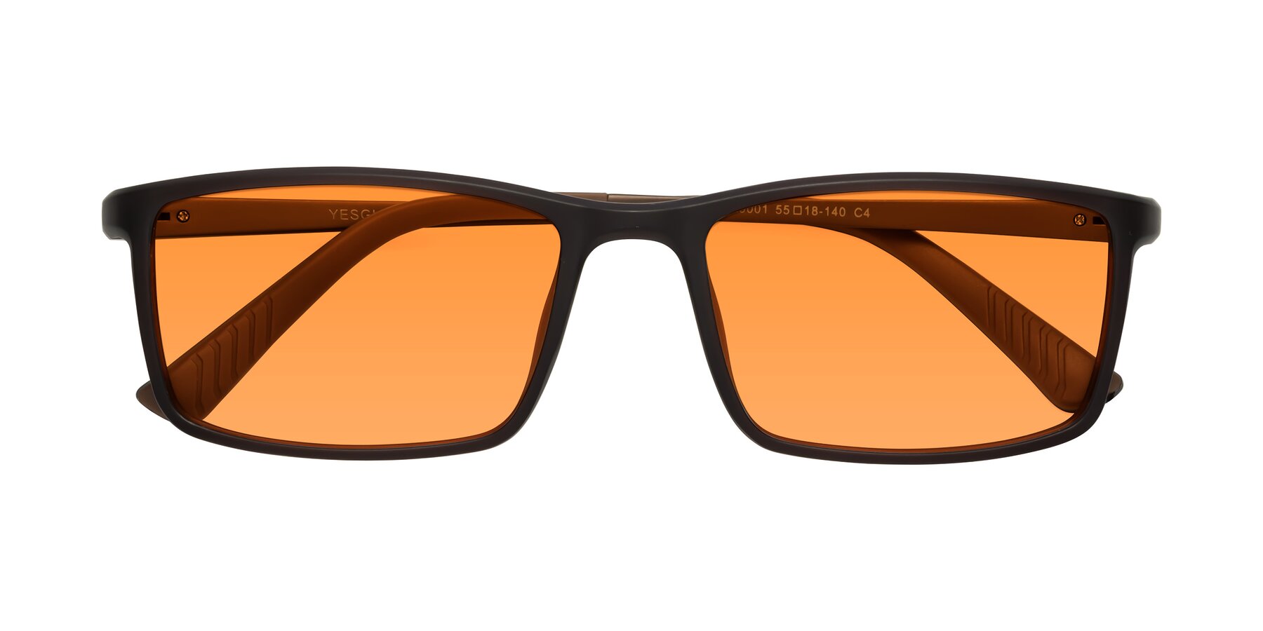 Folded Front of 9001 in Coffee with Orange Tinted Lenses