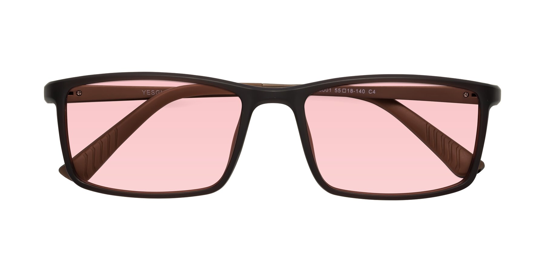 Folded Front of 9001 in Coffee with Light Garnet Tinted Lenses