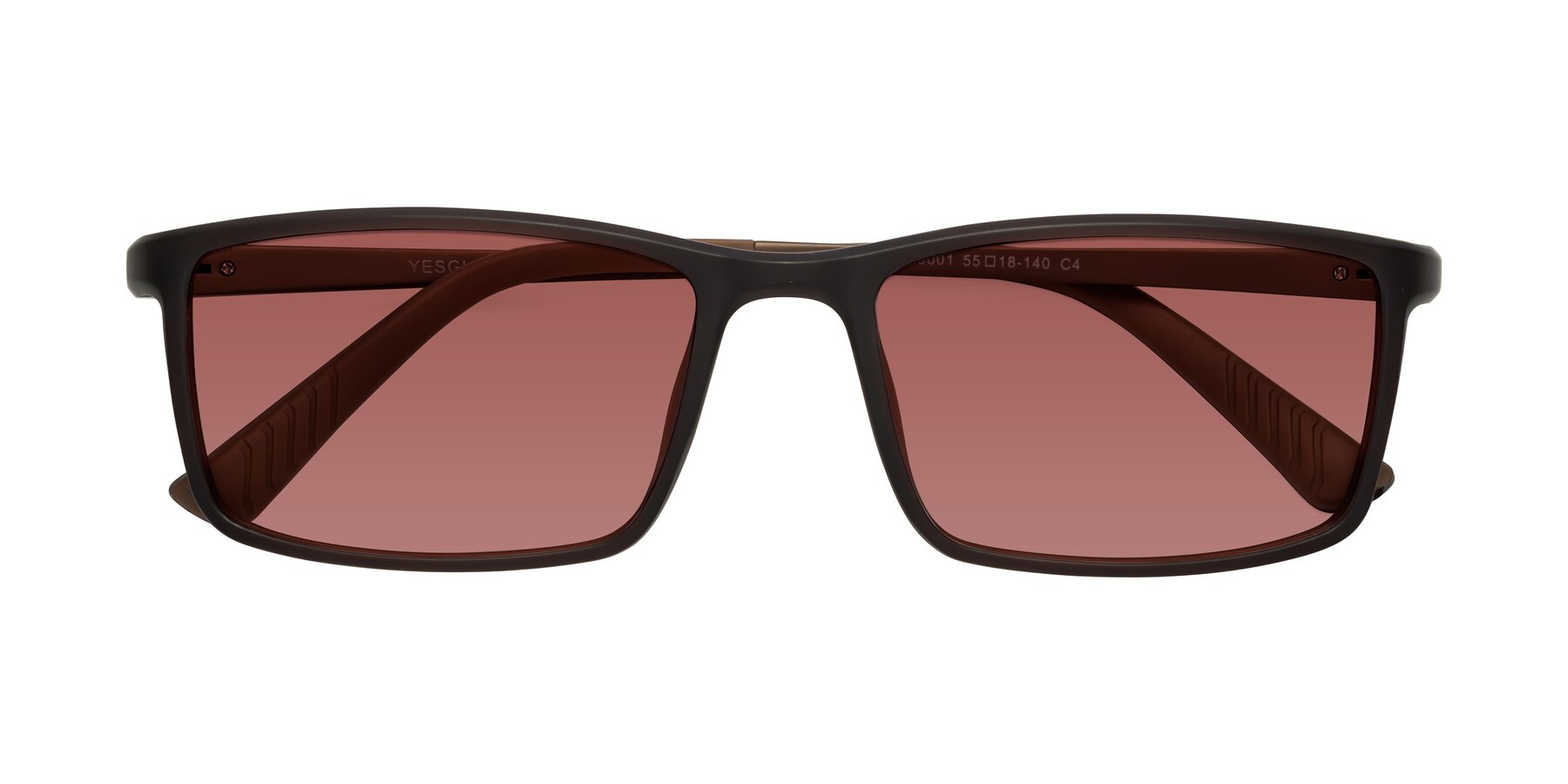 Folded Front of 9001 in Coffee with Garnet Tinted Lenses