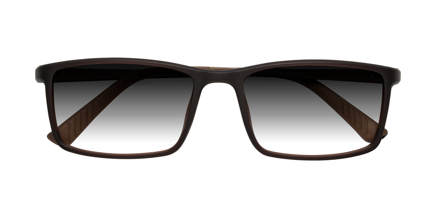 Folded Front of 9001 in Coffee with Gray Gradient Lenses