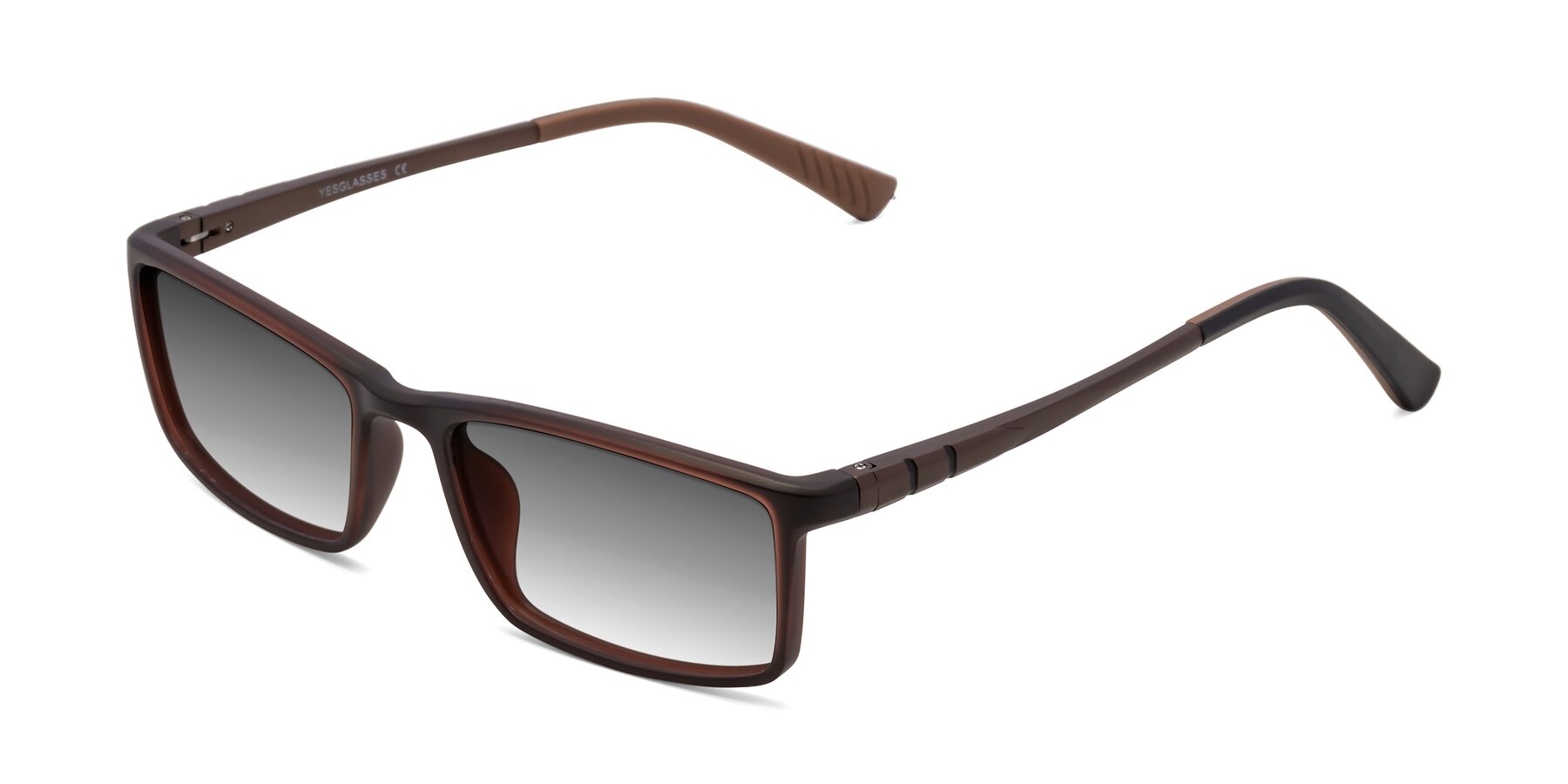 Angle of 9001 in Coffee with Gray Gradient Lenses