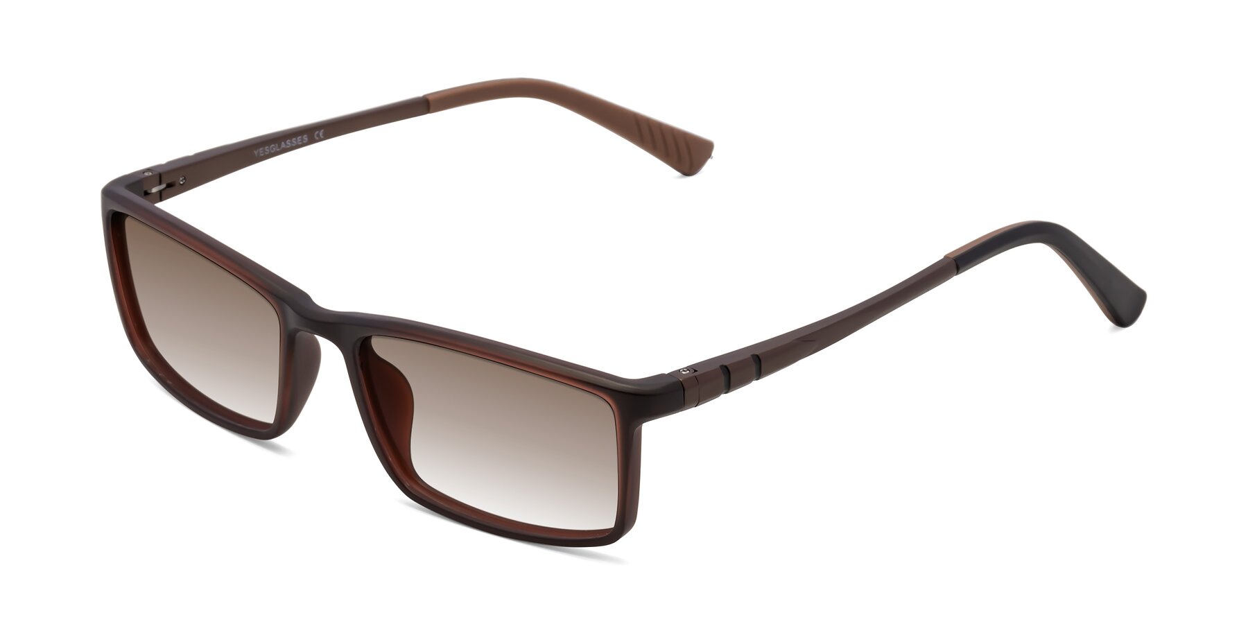 Angle of 9001 in Coffee with Brown Gradient Lenses
