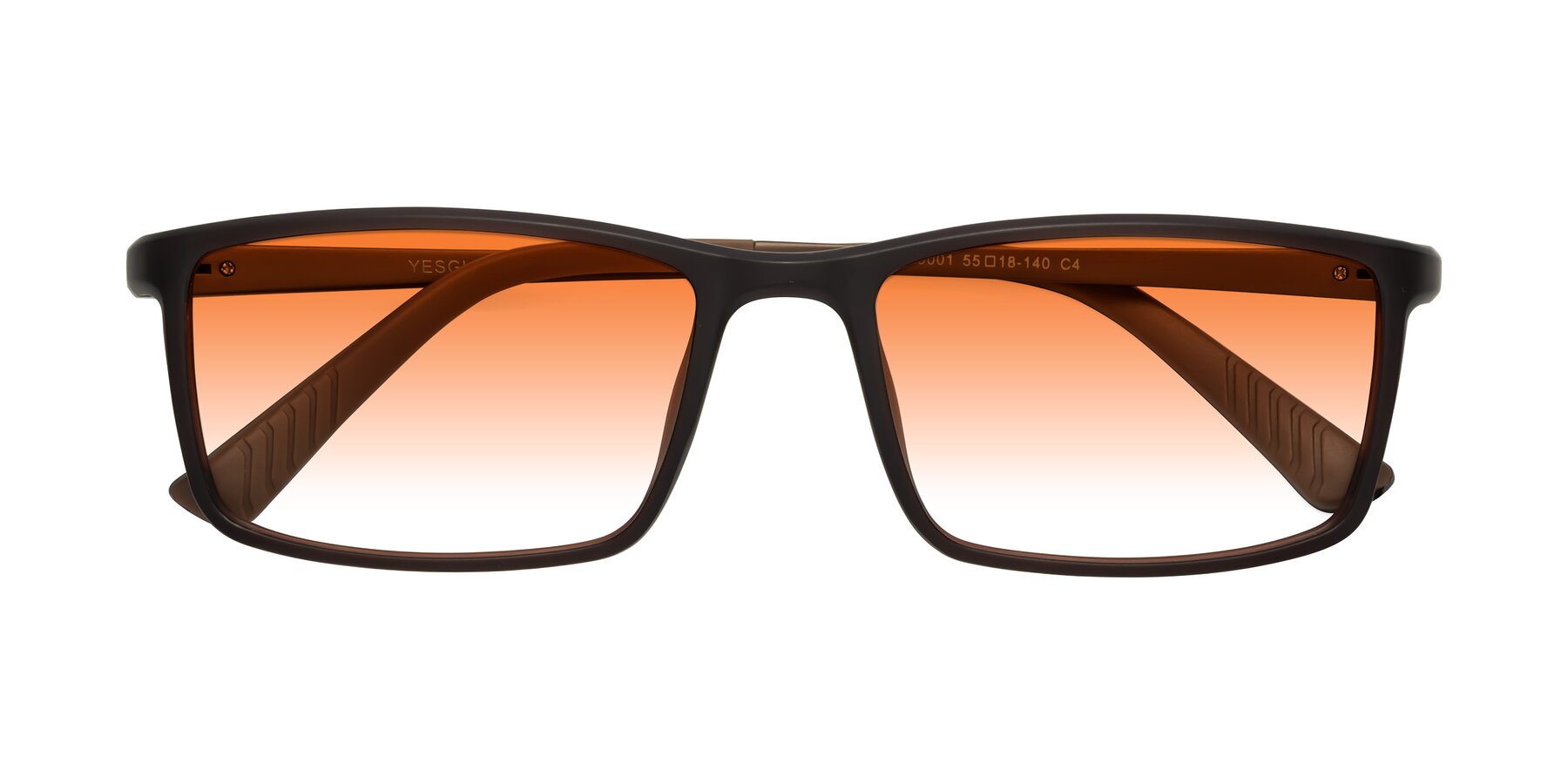 Folded Front of 9001 in Coffee with Orange Gradient Lenses